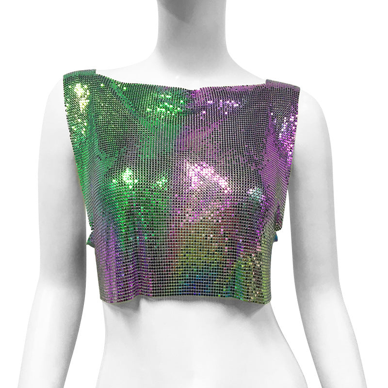 Les paillettes en métal pour femmes Top Veste de style doux et épicé