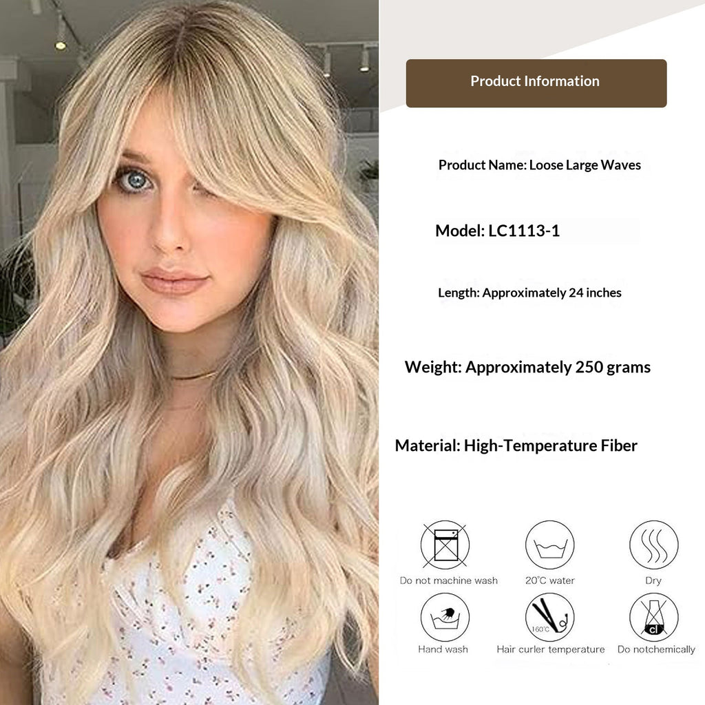Gradient Gold Figure-huit Bangs avec de grandes vagues