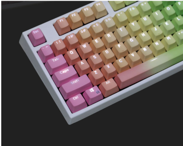 Pénétration de mots Dyed Keycap 104PBT Matériau translucide