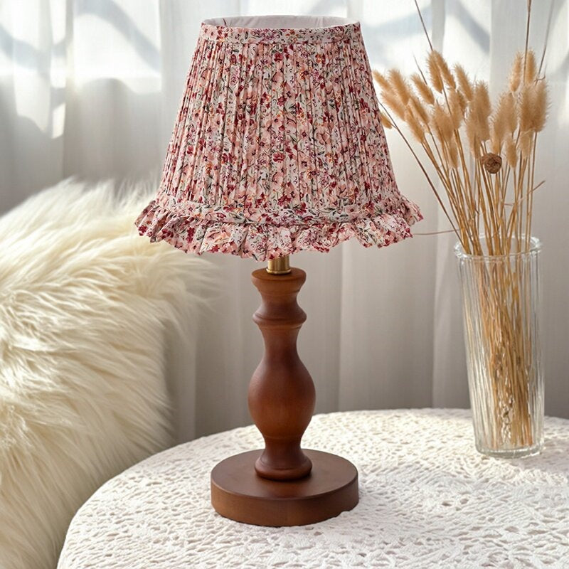 Lampe de table décorative en tissu floral