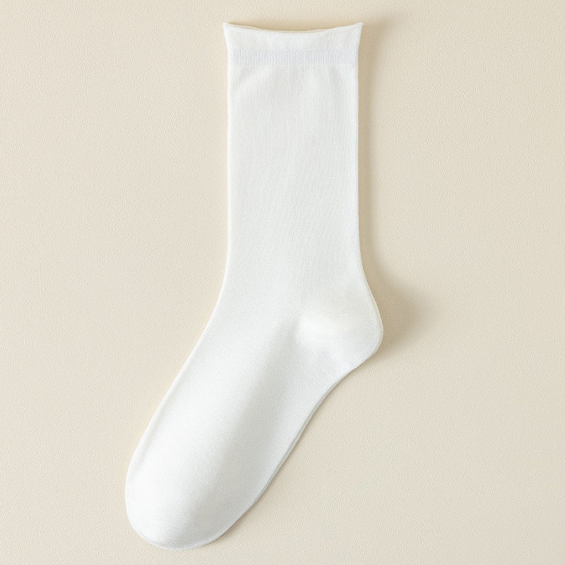 Springsummer Chaussettes mi-calf pour femmes en soie