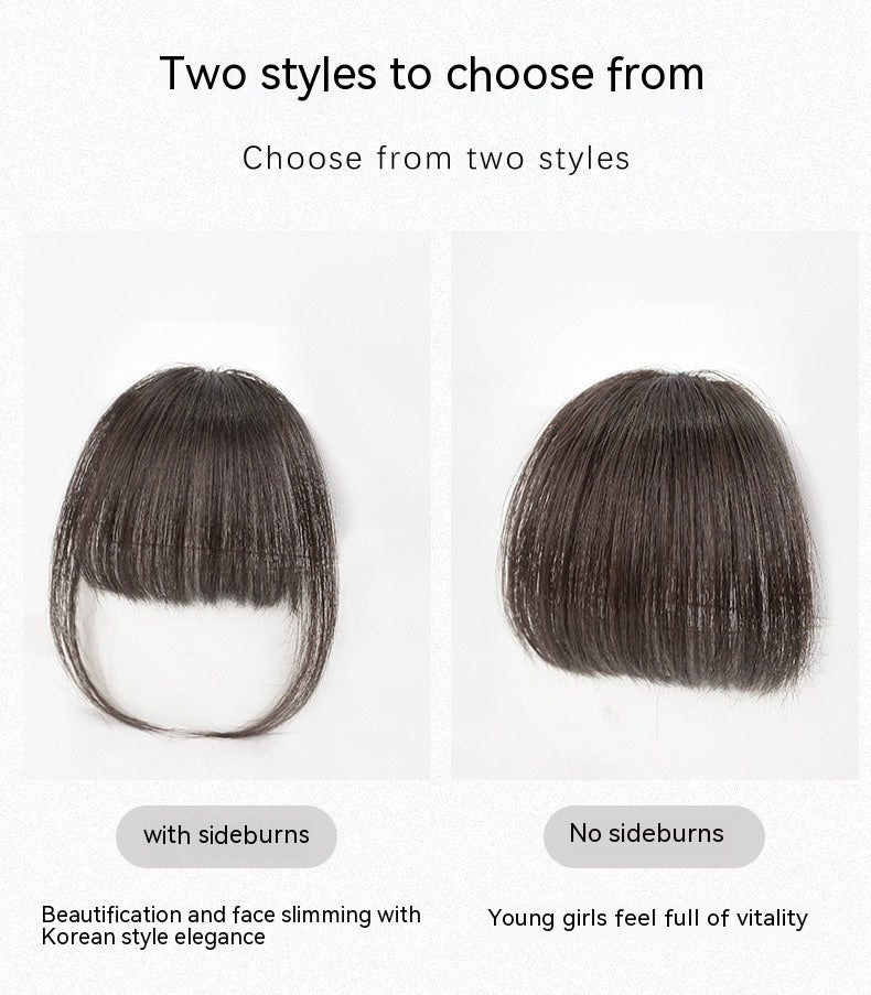 Naturel Avant-tête artificiel cheveux droit Bangs perruques ensemble sans coutures ensemble perruque invisible
