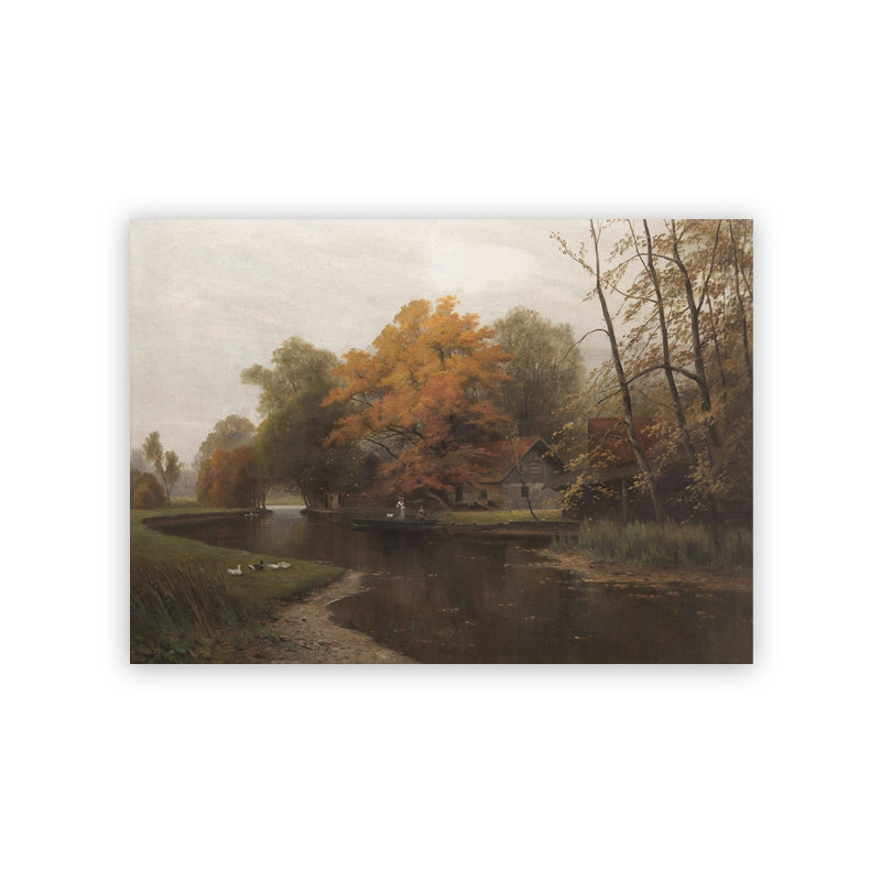 Automne Arbres Paysage Peinture à l'huile Affiche Toile Salon Décoration
