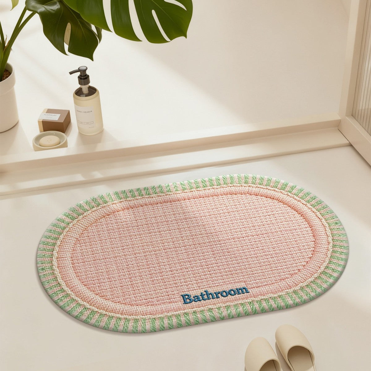 Tapis de salle de bain non glissant, résistant à l'eau