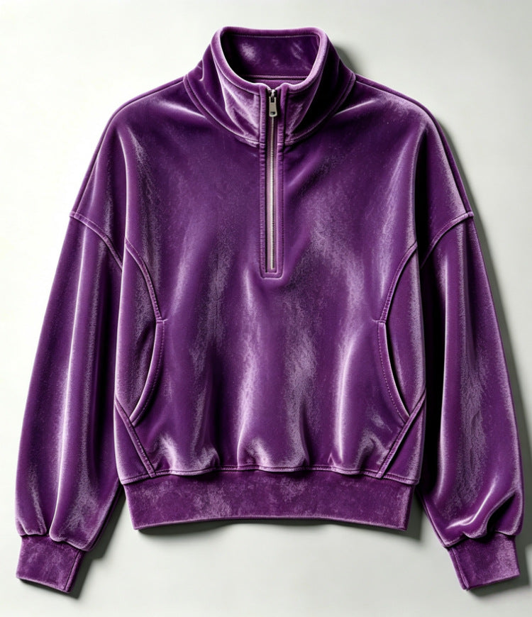 Chandails unisexe Velvet-Fabric avec collier