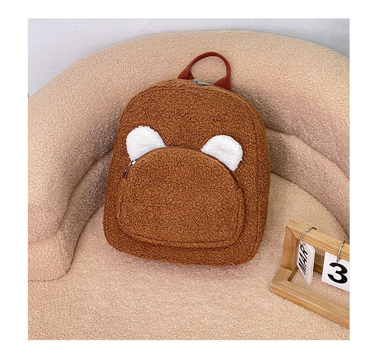 Sac à dos léger en peluche en forme de cœur