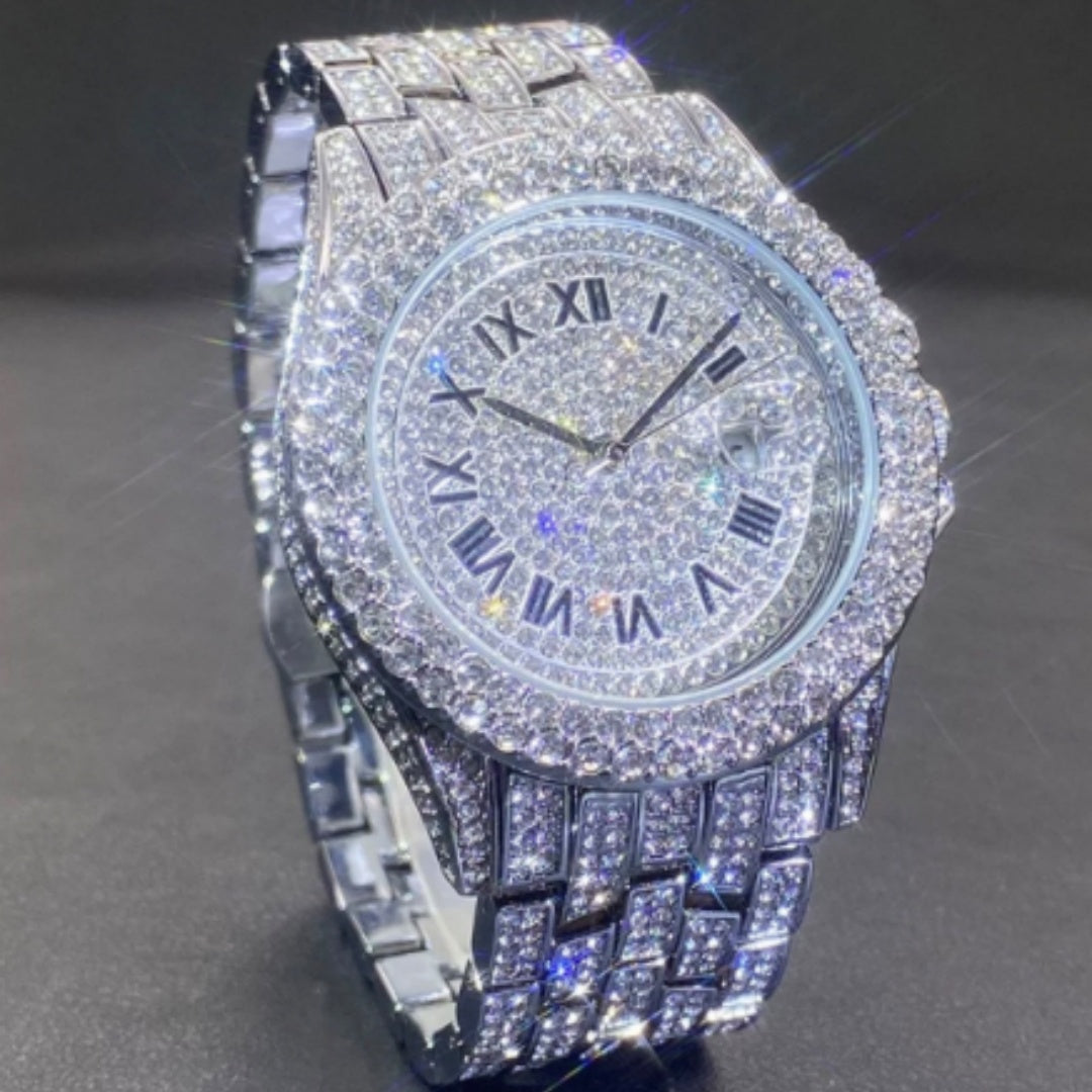 Full Diamond High End Calendrier Montres Quartz Hommes Montres Messieurs