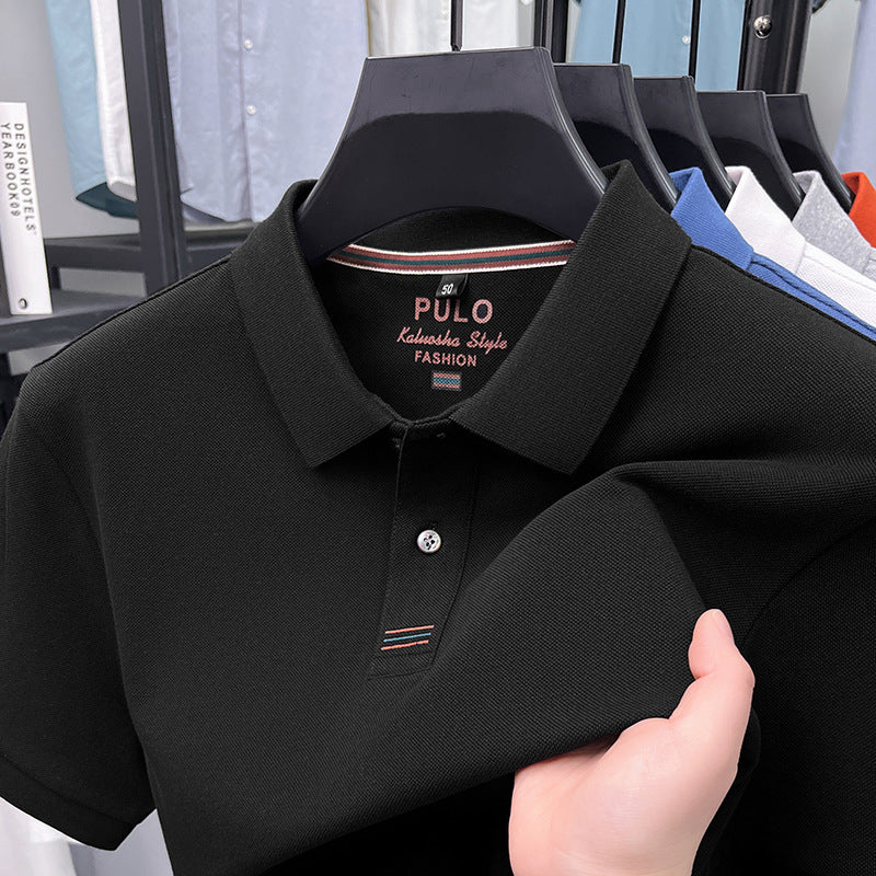 T-shirt manches courtes Lapel d'été Hommes Polo polyvalente