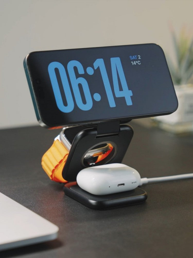 Casque de montre mobile Chargeur magnétique pliant 3 en un sans fil
