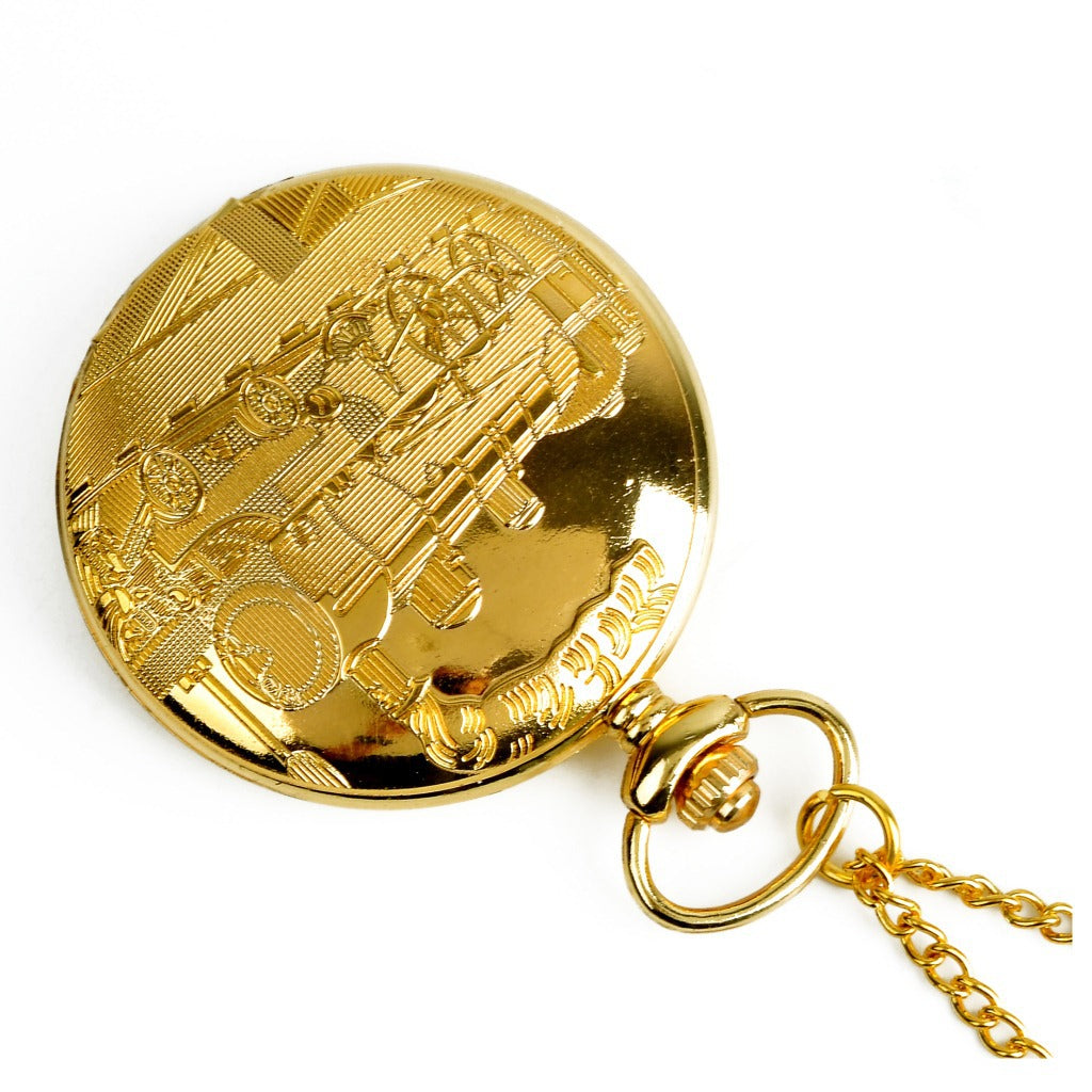 Grande montre de poche de train d'or