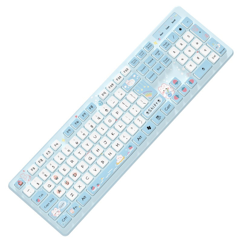 Thé de lait Lapin mignon chocolat filaire clavier