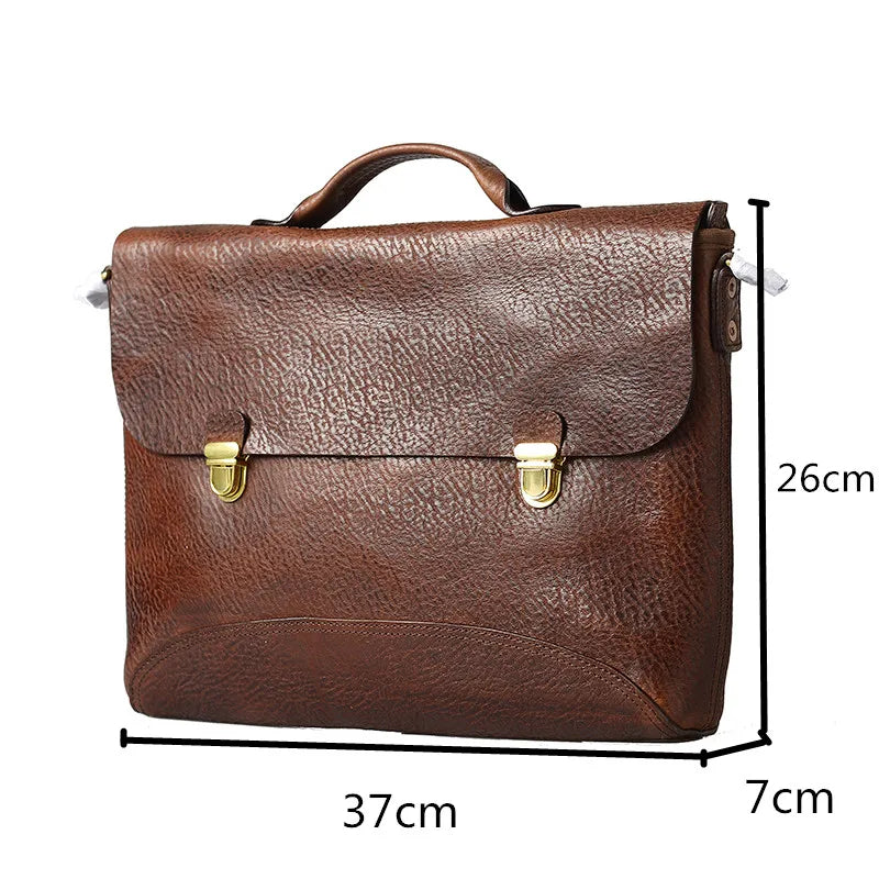 Sac à main retro en cuir véritable pour homme