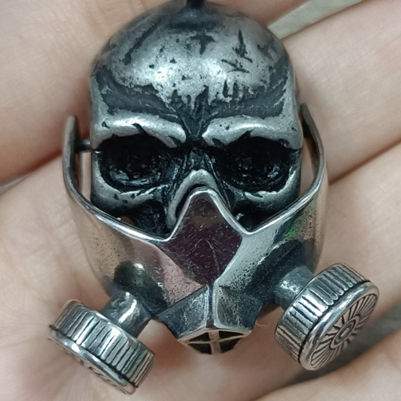 Collier de masque à gaz de crâne rétro créatif