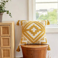 Coussin géométrique Tufted modèle salle boucle-pile Couverture d'oreiller