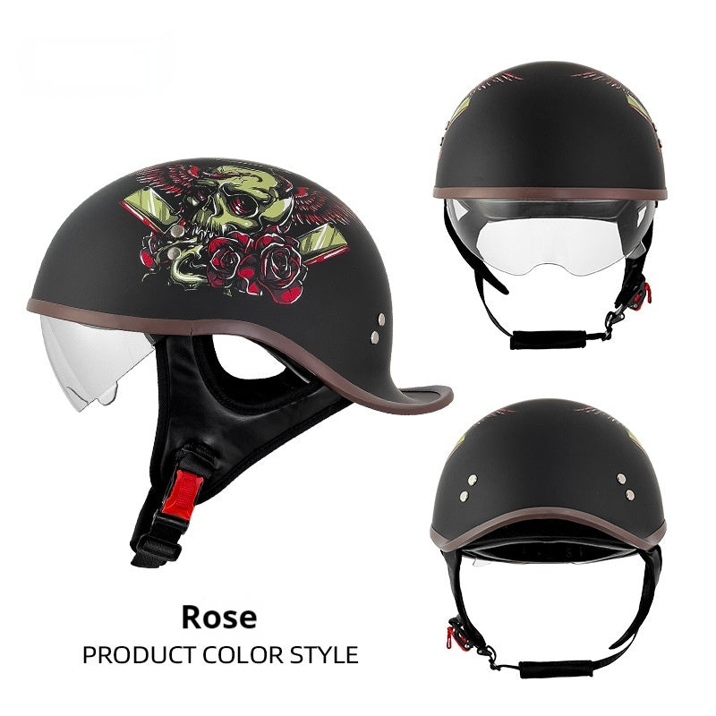 Électrique vélo rétro moto Rocker Tail Half Casque
