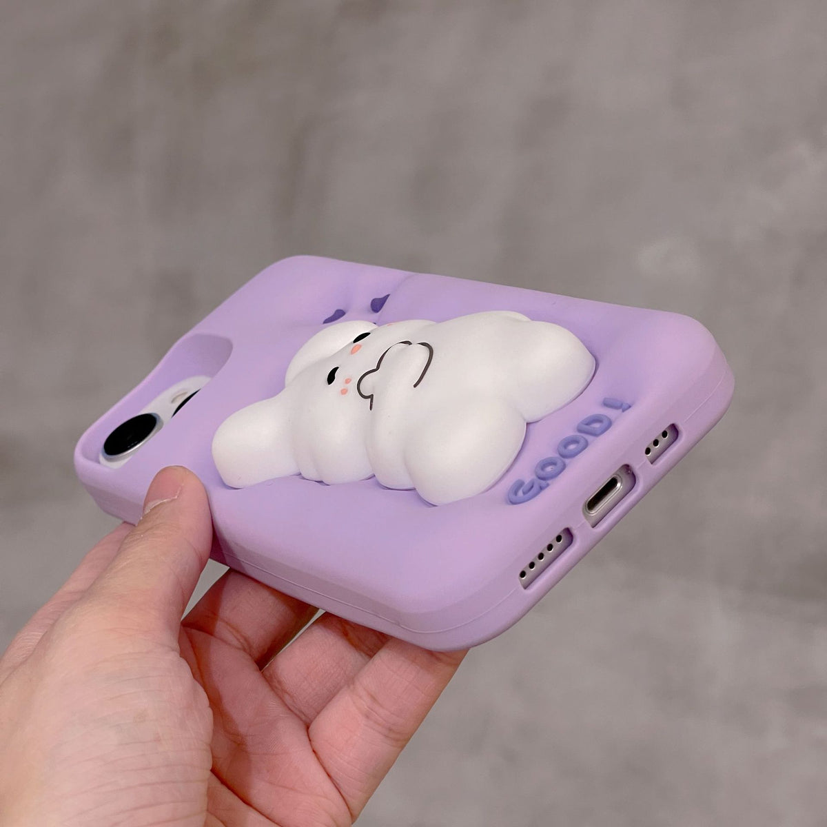 Étui souple en silicone pour lapin violet