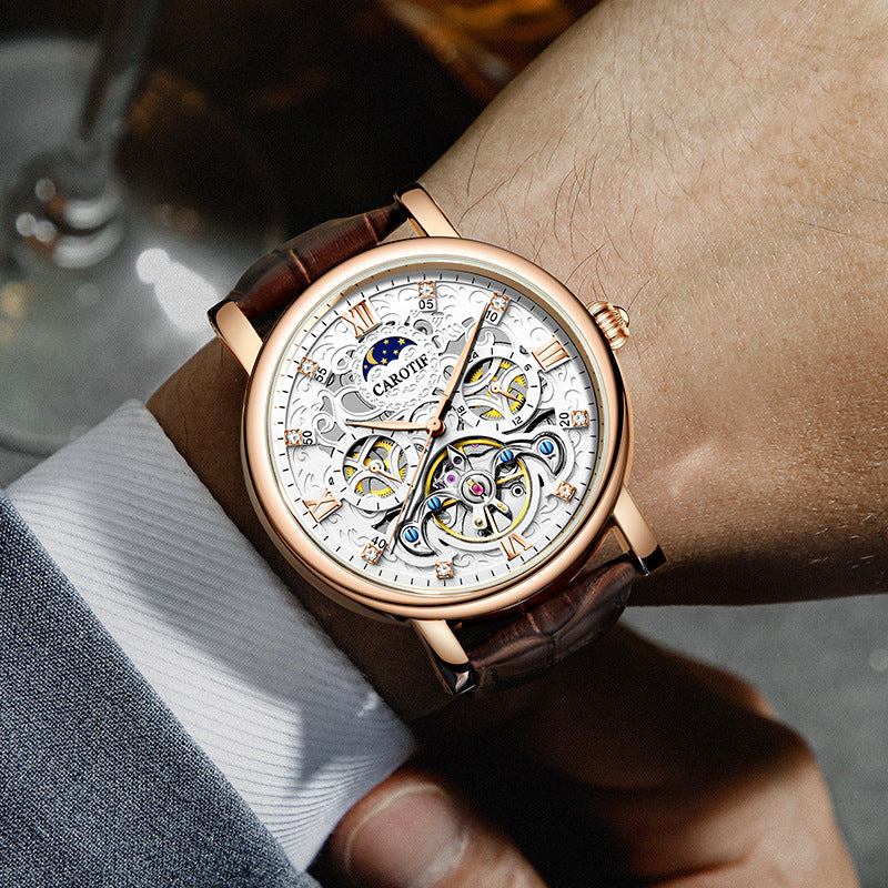 Montre en cuir lumineux Casual Business pour hommes