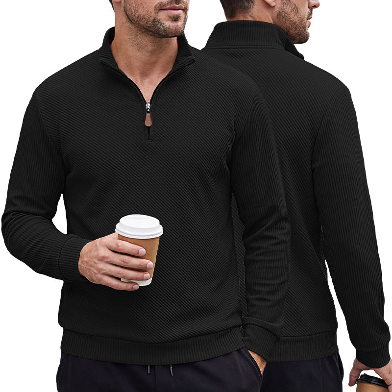 Chemise à manches longues à manches longues pour hommes demi-zip