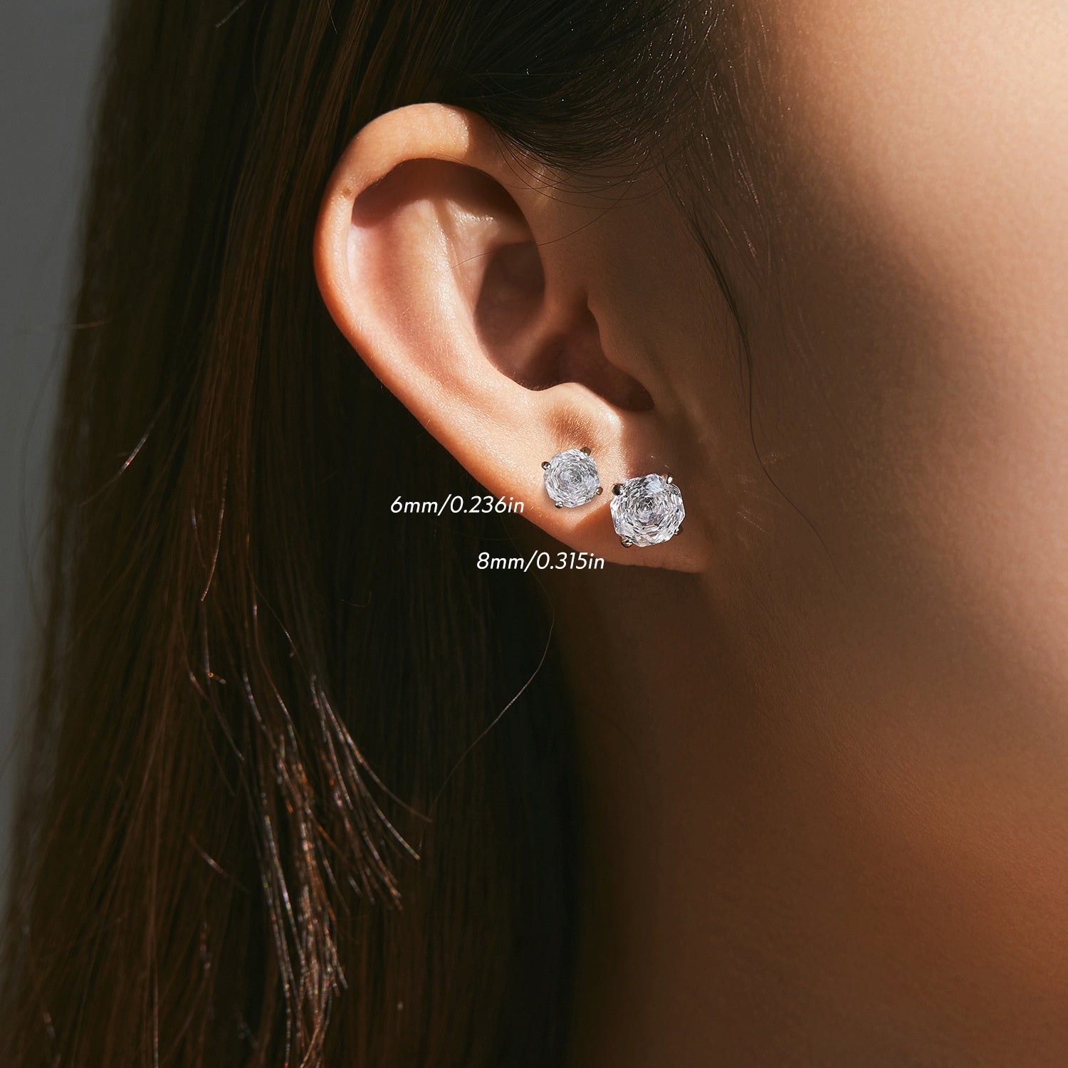 Boucles d'oreilles en diamant brillant taille rose Unisex Accessoire