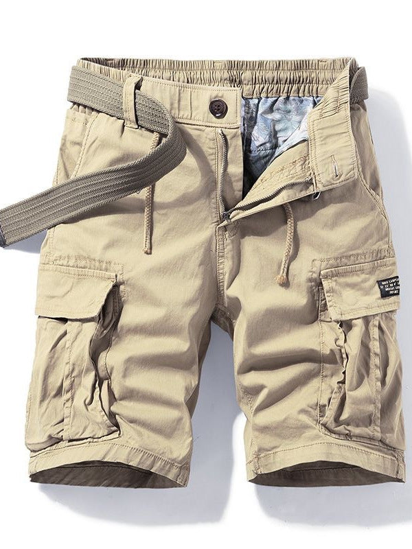 Army Green Cargo Shorts Homme d'été de style japonais Cityboy lourd pantalons occasionnels droite Vi