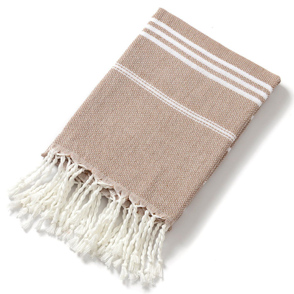 Tassel turc Polyester coton serviette de bain
