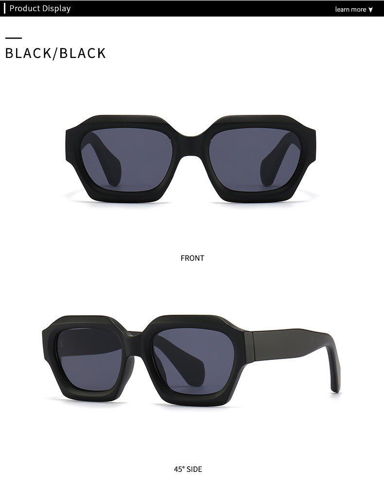Lunettes de soleil européennes et américaines Irrégulier Polygon Trend Street Snap Modern Charm Retro Su