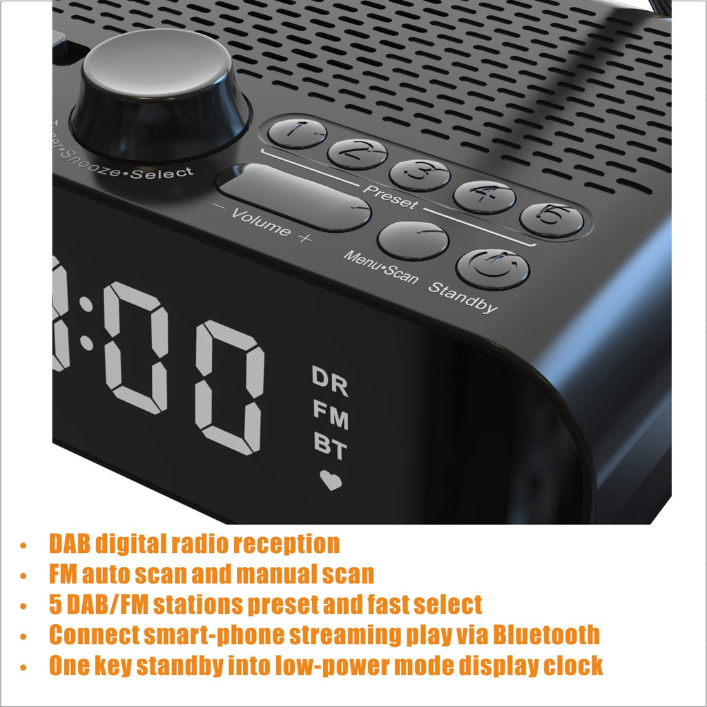 Contrôle européen de l'horloge DABFM Radio Support Bluetooth avec Diaphragme Basse