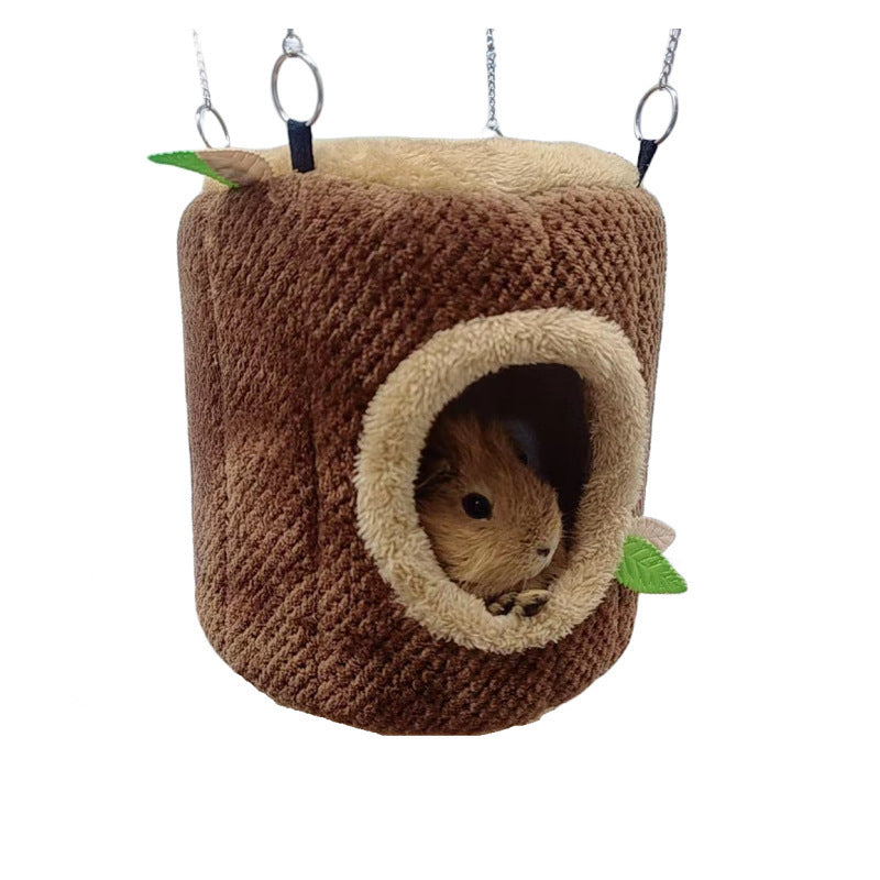 The rabbit and hamster are sleeping Winter nest