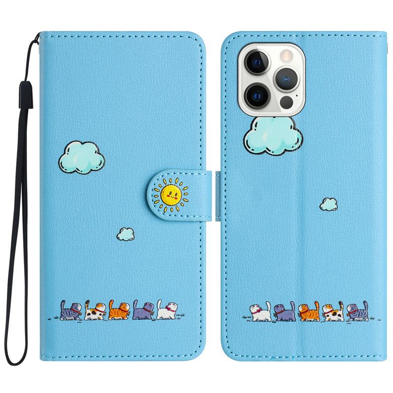 Fashion Cartoon Peint Cover Flip Card Holder