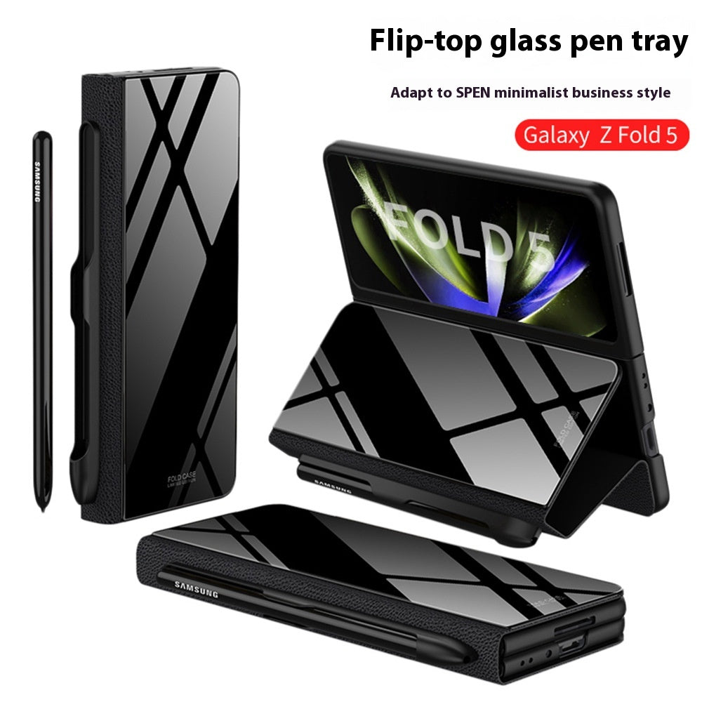 Galaxy Z Fold5 écran pliant téléphone mobile cas de téléphone Flip en verre créatif