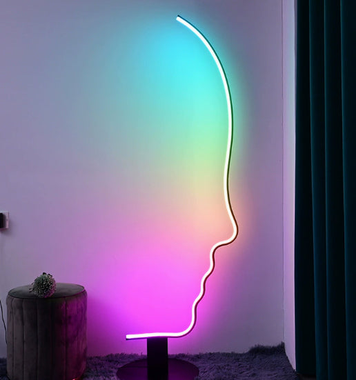 Nordic Art Face Floor Lampe Designer Chambre à coucher étude