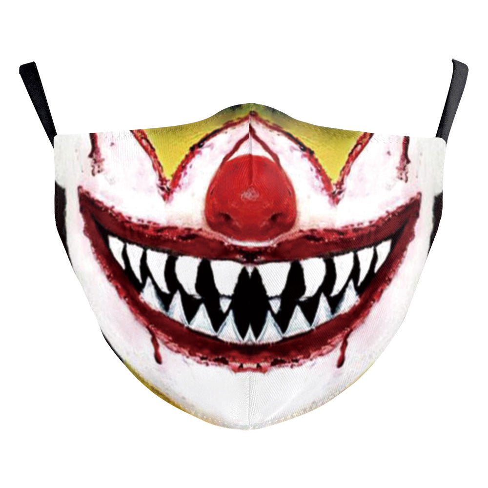 Halloween impression numérique drôle Horreur visage double couche masque de poussière