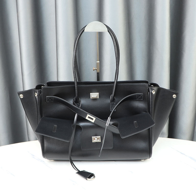 Grand-Capacité Neutre-Style Tote Wing véritable sac de moto en cuir