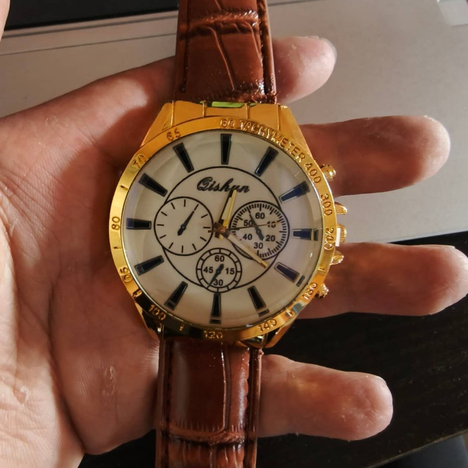 Men's Quartz Leather Sports Watch