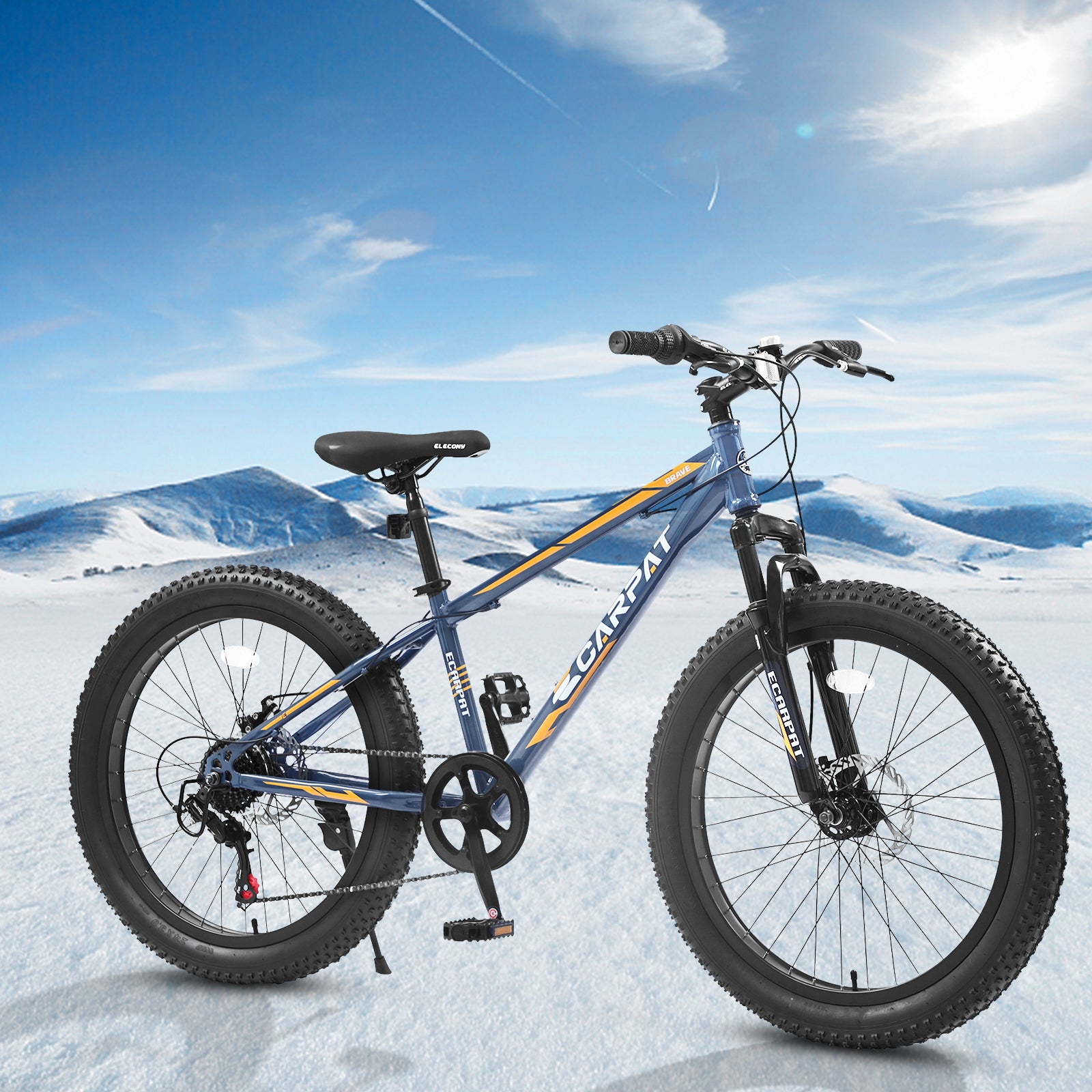 S24109 Élecony 24 pouces Fat Tire Bike Youth Full Shimano 7 vitesses VTT