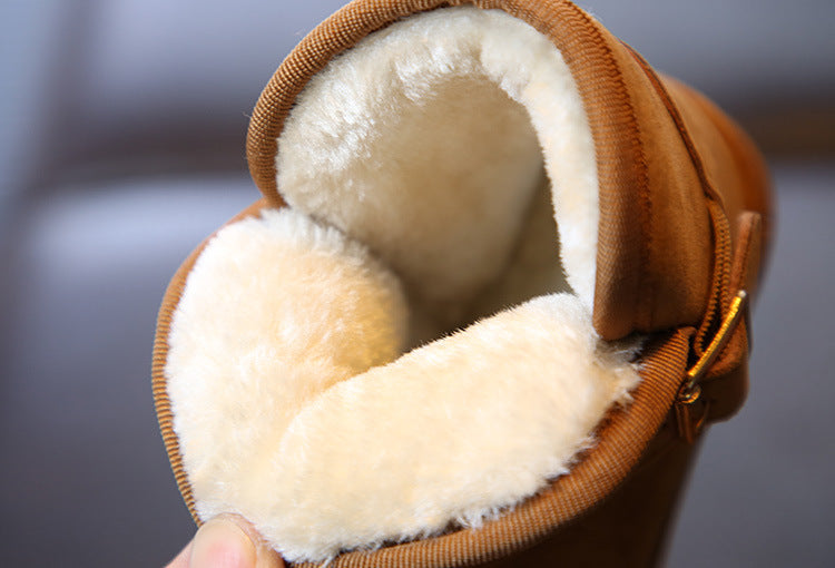 Bottes de coton en peluche épaississantes et non glissantes pour garçons
