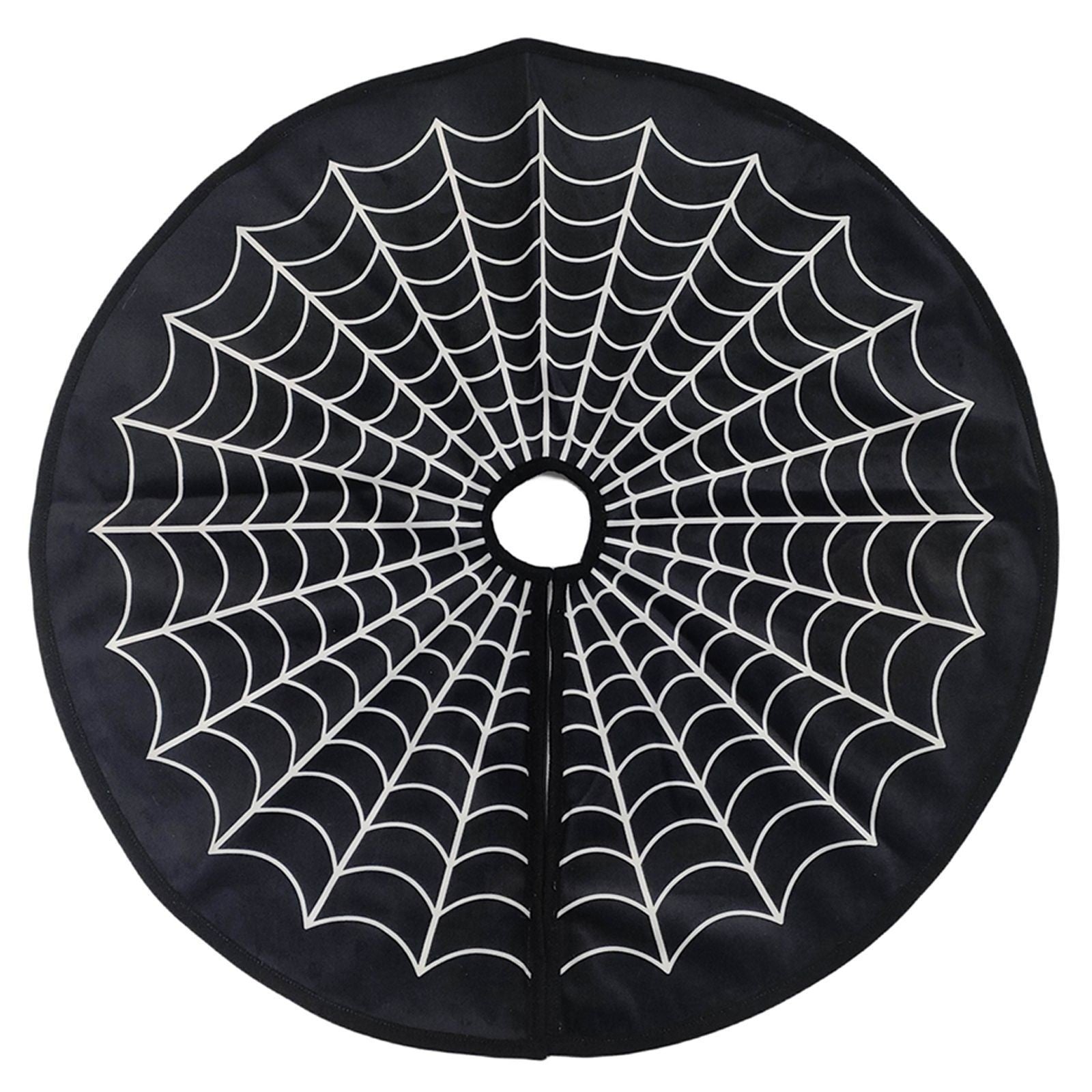 Blanc Spiderweb Halloween Tree Jupe tapis de sol décoratif