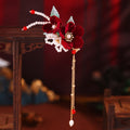 Red Velvet Flower Edge Clip Full Set Festive Flower Clip