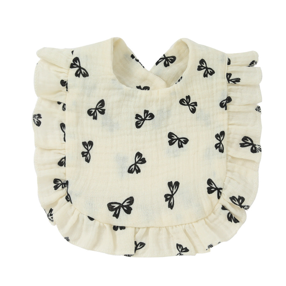 Bib de dentelle en coton pur imprimé pour enfants
