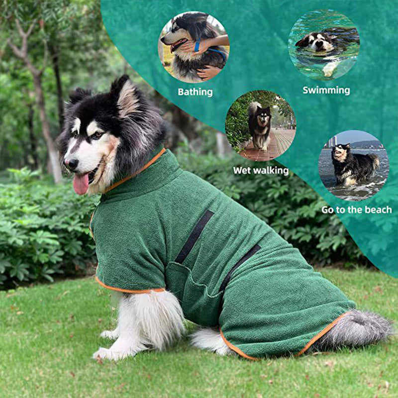 Peignoir de bain pour animaux Serviette de séchage rapide Microfibre Absorbant soft bath Robe Serviette réglable Groomi