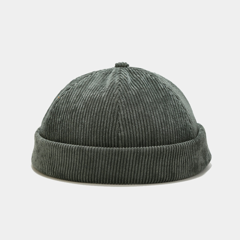 Bonnet réglable en Corduroy de couleur solide sans brim
