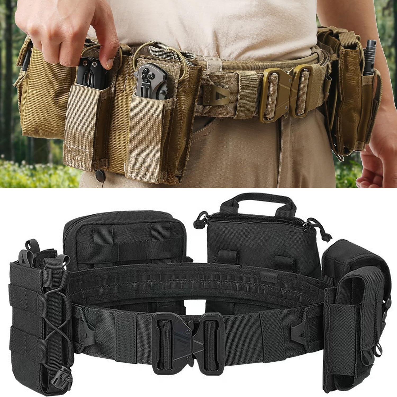 Seal de taille Huit pièces Set Quick Release Equipment Waist Bag Outdoor Patrol Multifonction