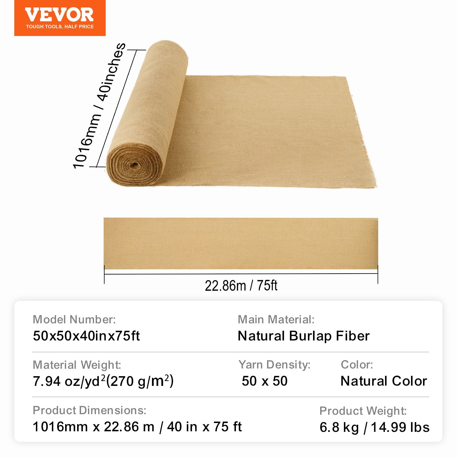 VEVOR roll tissu roll roll roll roll tree Wrap 40 In X 75 Ft pour les artisans et les plantes