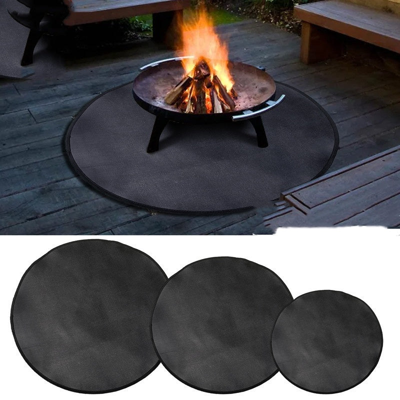 Tapis ignifuge rond noir revêtu de silicone liquide pour fours