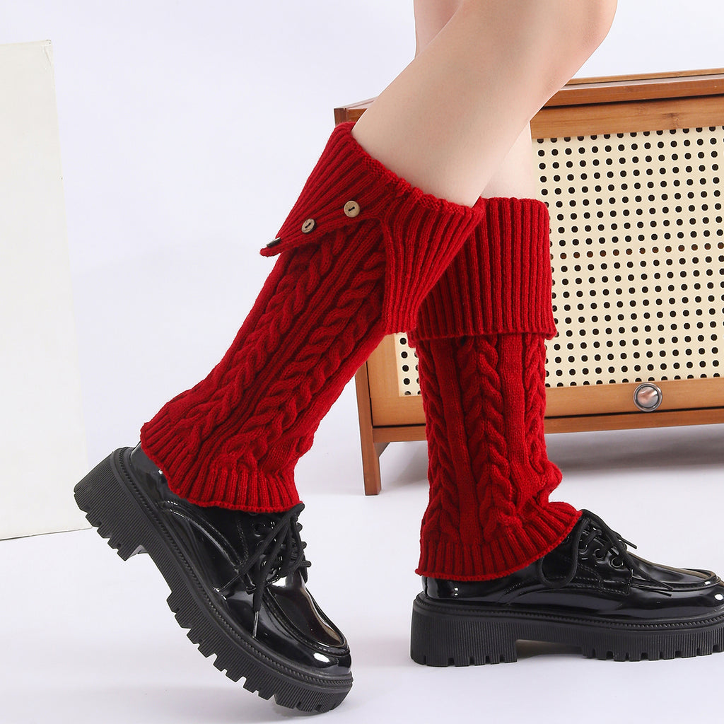 Automne Hiver épais Acrylique tricoté jambes chaud avec rayures modèle slouch Style pour les femmes