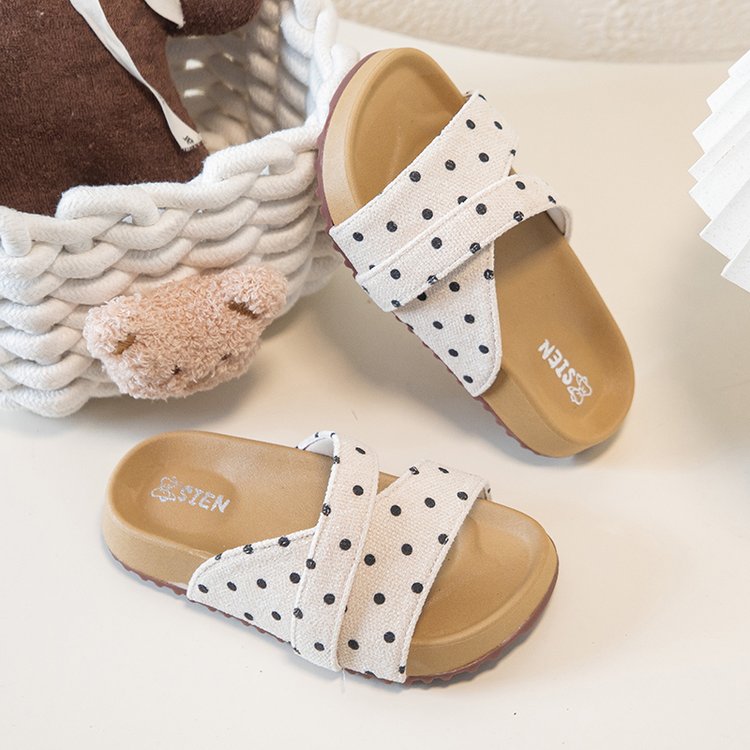 Filles' Polka Dot Flip Flops Summer Design Sandales pour enfants Bébé Pantoufles pour filles