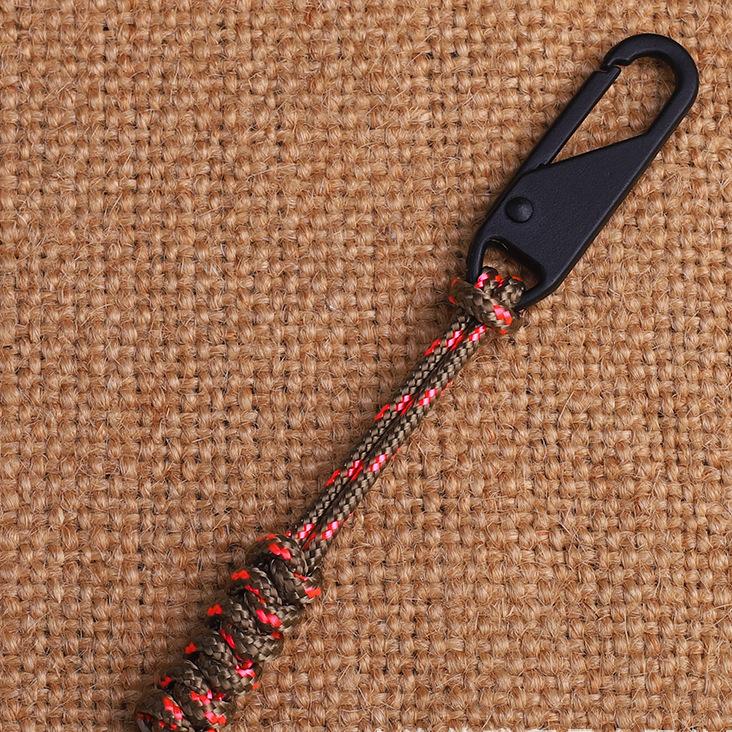 Parachute cordon tissé sac extérieur fermeture à glissière tête de traction cordon amovible