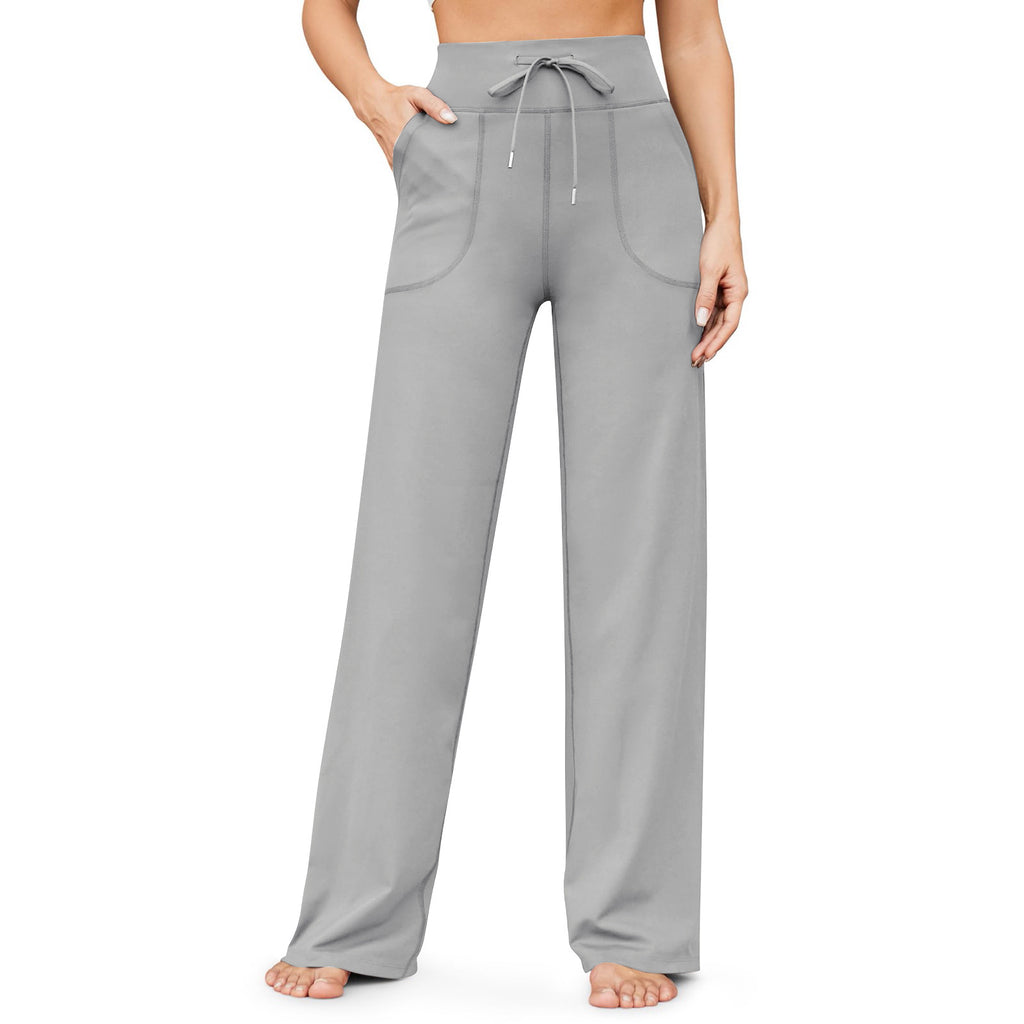 L'Europe et les États-Unis La haute taille des femmes Micro Horn Pantalon de yoga Drawstring Pocket Sp