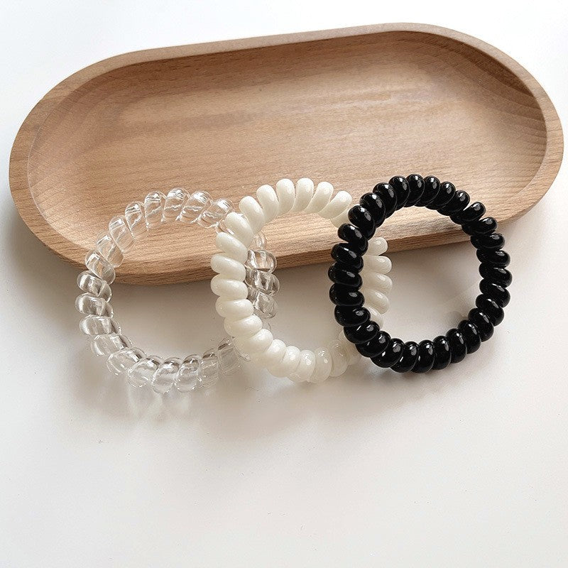 Cord de téléphone noir cravate pour cheveux pour femmes haute élasticité