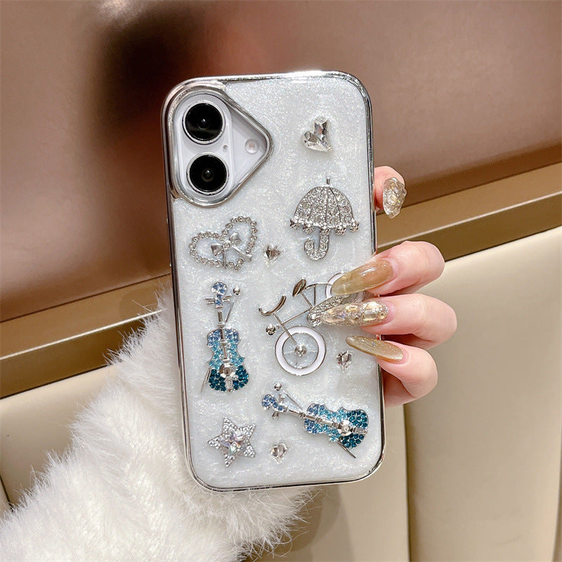 Epoxy Stereo Guitar Heart Mobile Phone Case